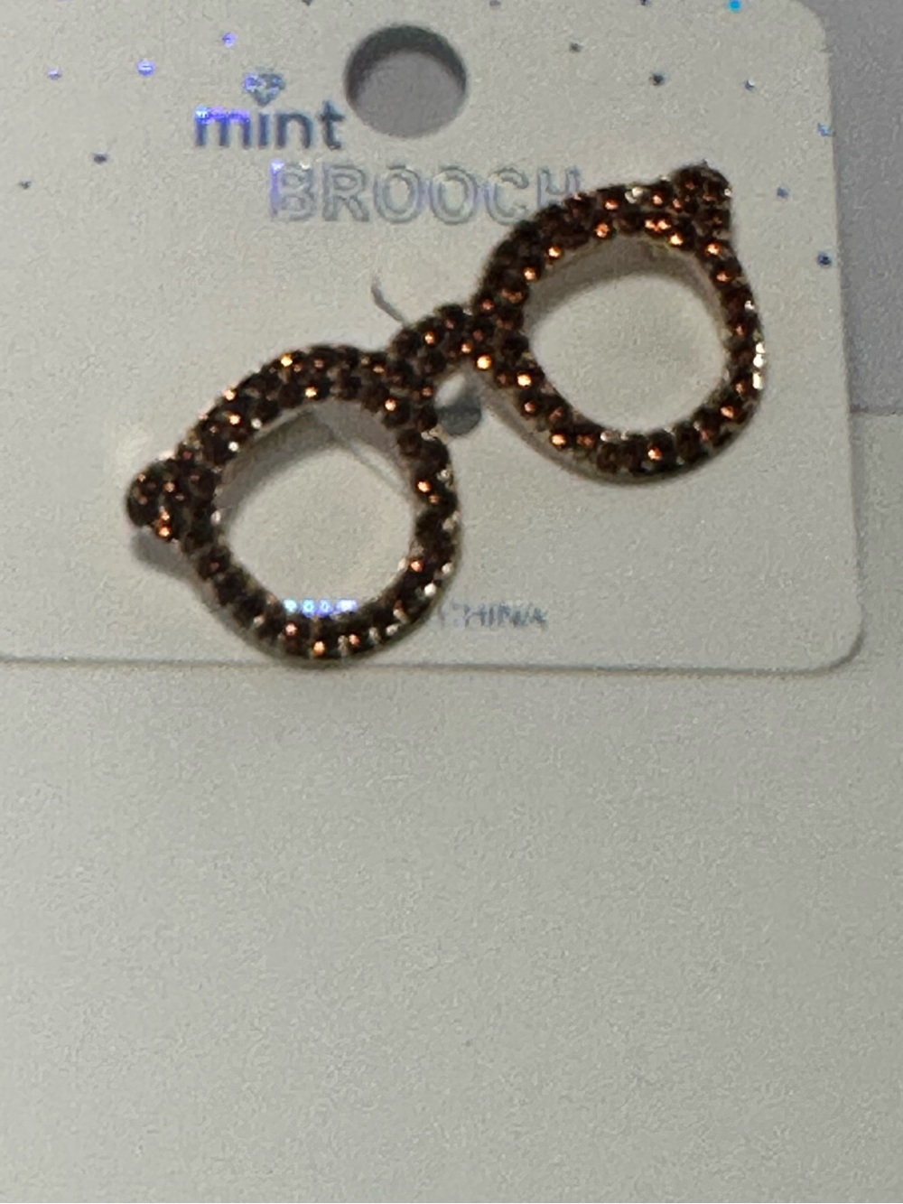 Orange - Gold Cat-Eye Crystal Brooch Pin